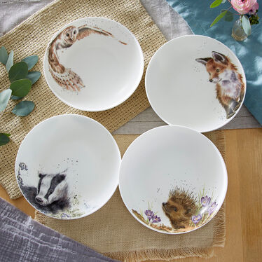Wrendale Designs Pasta Bowls S/4 Assorted. Badger, Hedgehog, Fox, Owl Wrendale Designs Pasta Bowls S/4 Assorted. Badger, Hedgehog, Fox, Owl